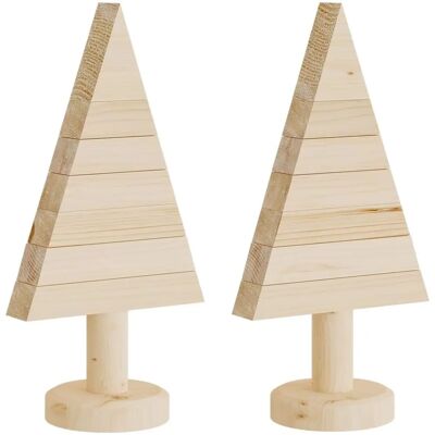 vidaXL Holz-Weihnachtsbäume 2 Stück - Massives Kiefern Holz Dekorationen vidaXL Holz-Weihnachtsbäume 2 Stück - Massives Kiefern Holz Dekorationen