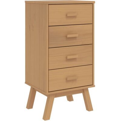 vidaXL Mesita de noche - Madera de pino rústica - 4 cajones - Encanto escandinavo vidaXL Mesita de noche - Madera de pino rústica - 4 cajones - Encanto escandinavo