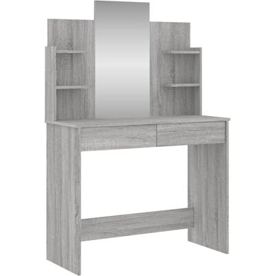 vidaXL Graues Sonoma Schminktisch mit Spiegel - Schminktisch vidaXL Graues Sonoma Schminktisch mit Spiegel - Schminktisch