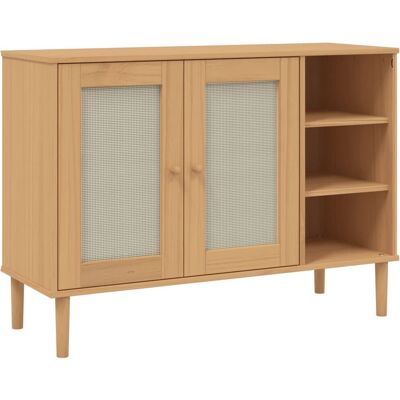 vidaXL SENJA Rattan Look Braun Massivholz Sideboard - Wohnzimmermöbel vidaXL SENJA Rattan Look Braun Massivholz Sideboard - Wohnzimmermöbel