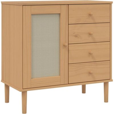 vidaXL SENJA Rattan Marron Bois Massif Buffet - Rangement Salon - Publicité vidaXL SENJA Rattan Marron Bois Massif Buffet - Rangement Salon - Publicité