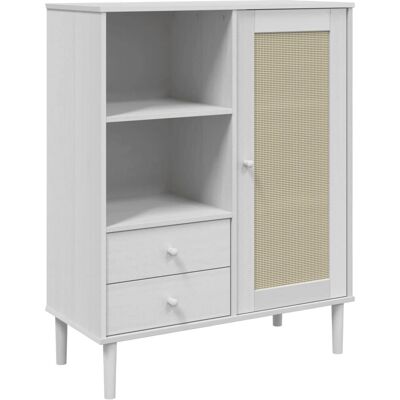 vidaXL Buffet haut SENJA aspect rotin Bois Blanc - Enfilade - Publicité vidaXL Buffet haut SENJA aspect rotin Bois Blanc - Enfilade - Publicité