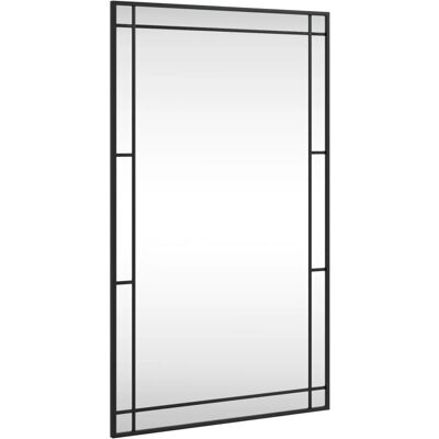 vidaXL 60x100 cm Schwarzer Rechteck Wandspiegel - Raumvergrößerer vidaXL 60x100 cm Schwarzer Rechteck Wandspiegel - Raumvergrößerer