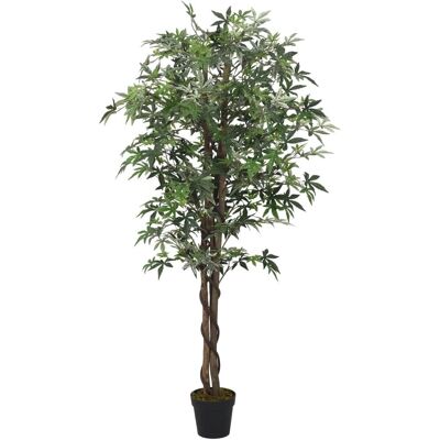 Arbre en Fibre de Polyester vidaXL - 200cm - 756 Feuilles - Vert - Publicité Arbre en Fibre de Polyester vidaXL - 200cm - 756 Feuilles - Vert - Publicité