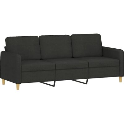 vidaXL 3-Sitzer-Sofa Schwarz 180cm Stoff vidaXL 3-Sitzer-Sofa Schwarz 180cm Stoff