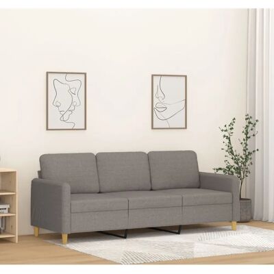 vidaXL 3-Sitzer Stoffsofa Taupe - Sofa vidaXL 3-Sitzer Stoffsofa Taupe - Sofa
