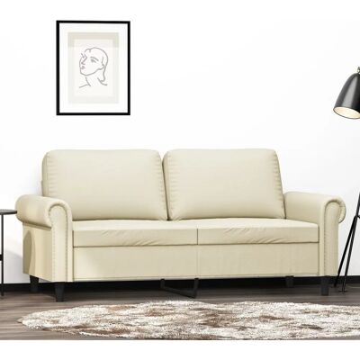 Vidaxl 2-Sitzer Creme Kunstleder Sofa - Möbel Vidaxl 2-Sitzer Creme Kunstleder Sofa - Möbel