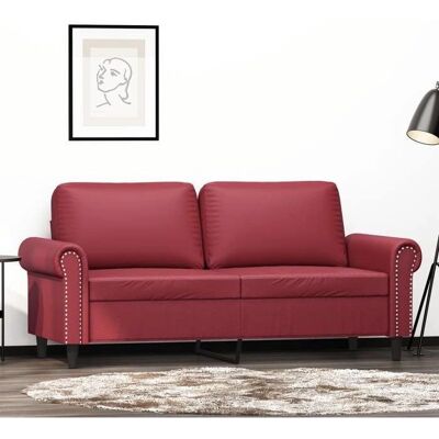Canapé 2 Places VIDAXL Rouge Vin - Cuir Synthétique Durable - Publicité Canapé 2 Places VIDAXL Rouge Vin - Cuir Synthétique Durable - Publicité