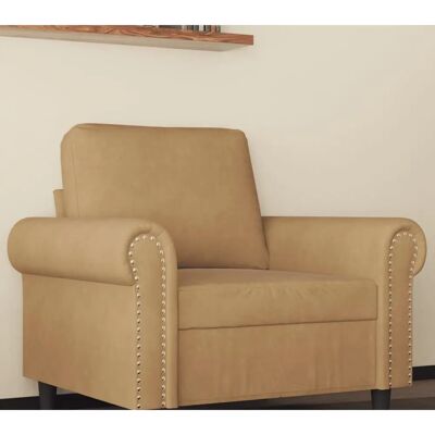 Vidaxl - Fauteuil en velours marron - 60cm - Publicité Vidaxl - Fauteuil en velours marron - 60cm - Publicité