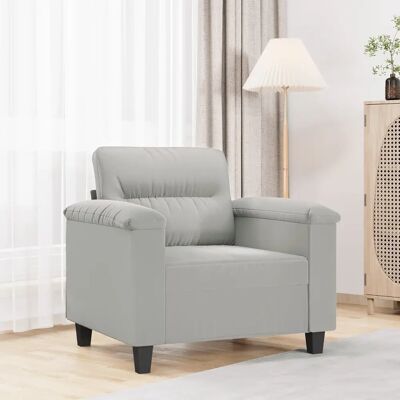 MaisonChic Hellgraue Mikrofaser-Sessel - Sessel 60cm MaisonChic Hellgraue Mikrofaser-Sessel - Sessel 60cm
