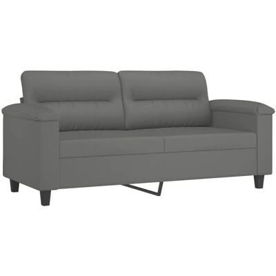 Canapé 2 places en microfibre gris foncé vidaXL - Publicité Canapé 2 places en microfibre gris foncé vidaXL - Publicité