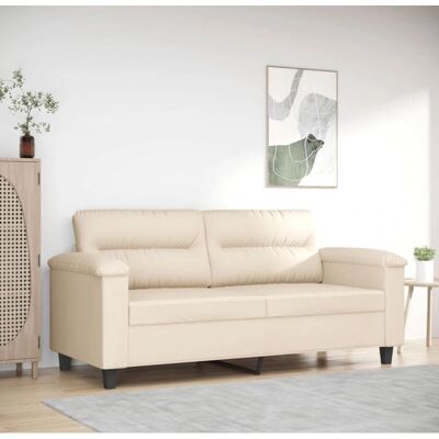 Canapé Microfibre Beige 2 Places - Vidaxl - Publicité Canapé Microfibre Beige 2 Places - Vidaxl - Publicité