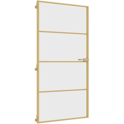 vidaXL Goldene Schlanke Innentür 102,5x201,5 cm Glas & Aluminium vidaXL Goldene Schlanke Innentür 102,5x201,5 cm Glas & Aluminium