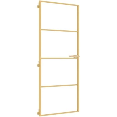 vidaXL Goldene Tempered Glass Aluminium Innentür - 83x201.5 cm vidaXL Goldene Tempered Glass Aluminium Innentür - 83x201.5 cm