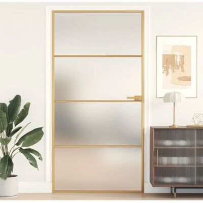 vidaXL Innentür Schlank Golden - Gehärtetes Glas & Aluminium vidaXL Innentür Schlank Golden - Gehärtetes Glas & Aluminium