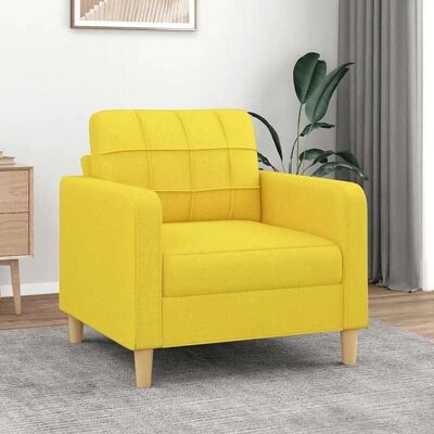 Fauteuil vidaXL - Jaune Clair - Tissu Durable - 78cm - Publicité Fauteuil vidaXL - Jaune Clair - Tissu Durable - 78cm - Publicité
