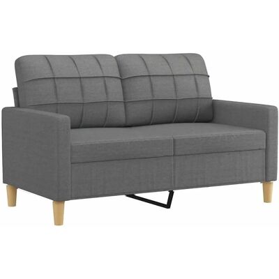 vidaXL 2-Zits Stoffbank Donkergrijs 120cm vidaXL 2-Zits Stoffbank Donkergrijs 120cm