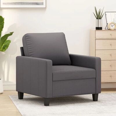 Canapé en faux cuir gris 2 places vidaXL - Canapé Canapé en faux cuir gris 2 places vidaXL - Canapé