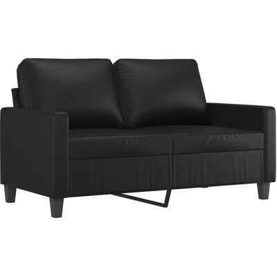 vidaXL 2-personers sofa sort faux læder vidaXL 2-personers sofa sort faux læder
