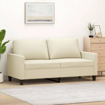 vidaXL 2-Sitzer-Sofa Creme Kunstleder 140cm - Möbel vidaXL 2-Sitzer-Sofa Creme Kunstleder 140cm - Möbel