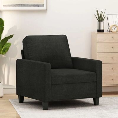 vidaXL Sillón - Negro - Tela Duradera - Marco Estable - Diseño Moderno vidaXL Sillón - Negro - Tela Duradera - Marco Estable - Diseño Moderno