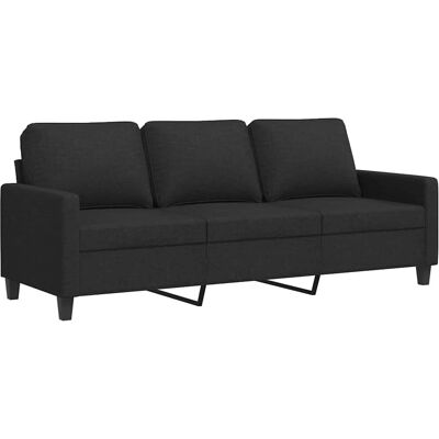 vidaXL 3-Sitzer Sofa Schwarz 180cm - Sofa vidaXL 3-Sitzer Sofa Schwarz 180cm - Sofa