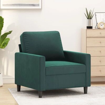 VIDAXL Fauteuil en velours vert foncé - Fauteuil - Publicité VIDAXL Fauteuil en velours vert foncé - Fauteuil - Publicité