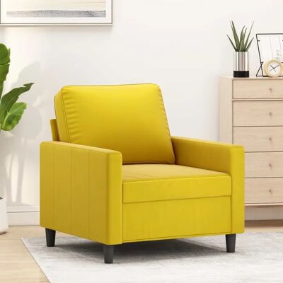 Vidaxl - Fauteuil en Velours Jaune - 60cm Vidaxl - Fauteuil en Velours Jaune - 60cm