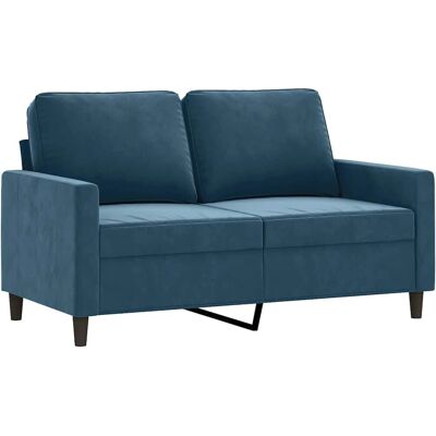 vidaXL Blaues Samtsofa 2-Sitzer - Wohnzimmermöbel vidaXL Blaues Samtsofa 2-Sitzer - Wohnzimmermöbel