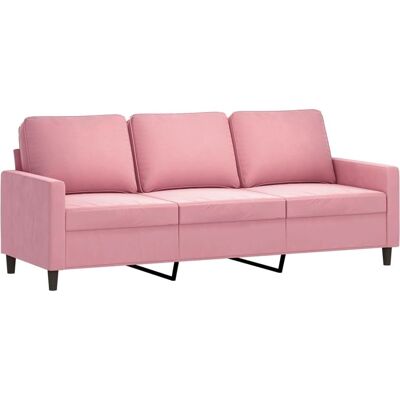vidaXL 3-zits Roze Fluwelen Bank vidaXL 3-zits Roze Fluwelen Bank