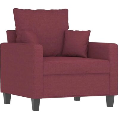 vidaXL Fauteuil - Weinrood Stof 60cm vidaXL Fauteuil - Weinrood Stof 60cm
