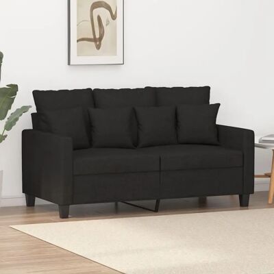 Canapé 2 places vidaXL - Noir - Mobilier moderne - Publicité Canapé 2 places vidaXL - Noir - Mobilier moderne - Publicité
