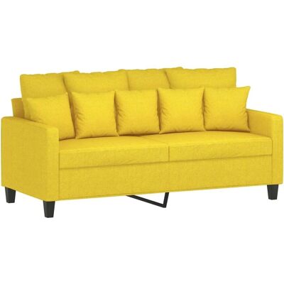 vidaXL 2-personers sofa - Lysegul stof - 140 cm bredde - Sofa vidaXL 2-personers sofa - Lysegul stof - 140 cm bredde - Sofa