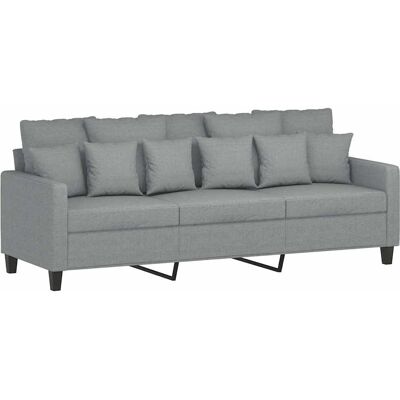 Canapé 3 places en tissu gris clair - Mobilier de salon - Publicité Canapé 3 places en tissu gris clair - Mobilier de salon - Publicité