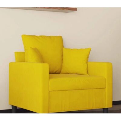 vidaXL Fauteuil Velours Jaune 60cm - Fauteuil - Publicité vidaXL Fauteuil Velours Jaune 60cm - Fauteuil - Publicité
