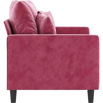 Canapé vidaXL - 2 places en velours rouge - Sofa - Publicité Canapé vidaXL - 2 places en velours rouge - Sofa - Publicité