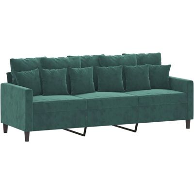 vidaXL 3-Sitzer Dunkelgrüner Samtsofa - Sofa vidaXL 3-Sitzer Dunkelgrüner Samtsofa - Sofa