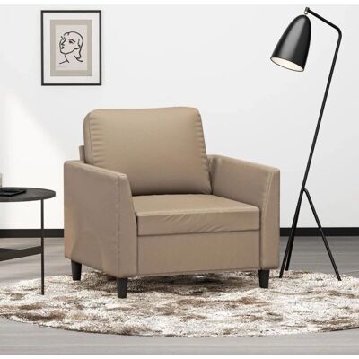 vidaXL Fauteuil - Capuchino - Cuir synthétique durable - Design moderne simple - 110 kg max - Publicité vidaXL Fauteuil - Capuchino - Cuir synthétique durable - Design moderne simple - 110 kg max - Publicité