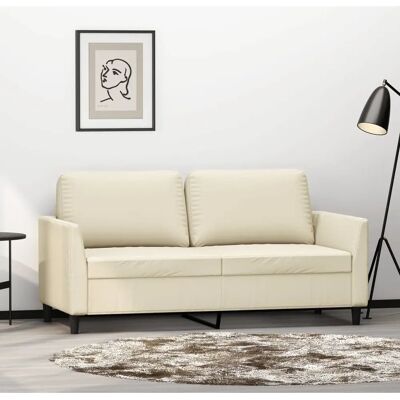 vidaXL 2-Sitzer Sofa - Kunstleder, Creme - Sofa vidaXL 2-Sitzer Sofa - Kunstleder, Creme - Sofa