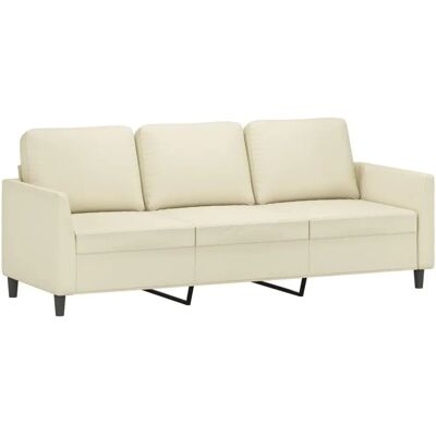MAISONCHIC 3-personers Lys Creme Kunstlæder Sofa - Sofa MAISONCHIC 3-personers Lys Creme Kunstlæder Sofa - Sofa