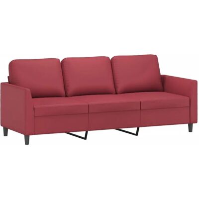 vidaXL 3-Sitzer Sofa Rot - Langlebiges Kunstleder vidaXL 3-Sitzer Sofa Rot - Langlebiges Kunstleder