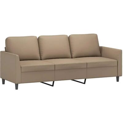 Vidaxl 3-personers sofa kunstlæder cappuccino - Møbler til stue Vidaxl 3-personers sofa kunstlæder cappuccino - Møbler til stue