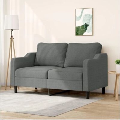 vidaXL Zwei-Sitzer Sofa Dunkelgrau 140cm Strapazierfähiger Stoff Modernes Design vidaXL Zwei-Sitzer Sofa Dunkelgrau 140cm Strapazierfähiger Stoff Modernes Design
