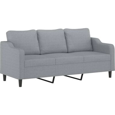 vidaXL Canapé 3 Places Tissu Gris Clair - Canapé - Publicité vidaXL Canapé 3 Places Tissu Gris Clair - Canapé - Publicité