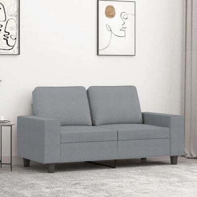 vidaXL Zweisitzer-Sofa in Hellgrau mit Stoffbezug - Sofa vidaXL Zweisitzer-Sofa in Hellgrau mit Stoffbezug - Sofa