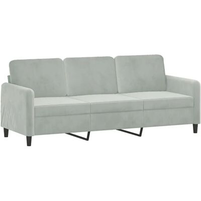 vidaXL 3-personers lysegrå fløjl sofa - Sofa vidaXL 3-personers lysegrå fløjl sofa - Sofa