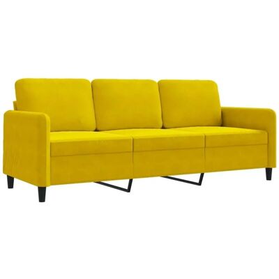 vidaXL Gelbes Samt 3-Sitzer Sofa - Sofa vidaXL Gelbes Samt 3-Sitzer Sofa - Sofa
