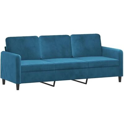 Vidaxl Blå Velour 3-personers Sofa - Sofa Vidaxl Blå Velour 3-personers Sofa - Sofa