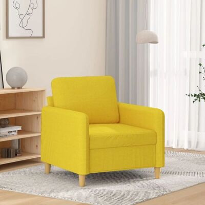 vidaXL Sillón Amarillo Claro 60cm Tela - Sillón vidaXL Sillón Amarillo Claro 60cm Tela - Sillón