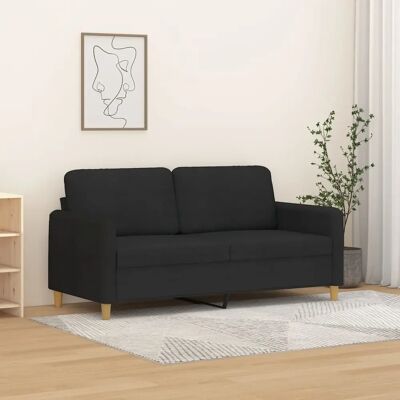 vidaXL Sofa - 2-Sitzer Schwarz Stoff - Modernes Design vidaXL Sofa - 2-Sitzer Schwarz Stoff - Modernes Design